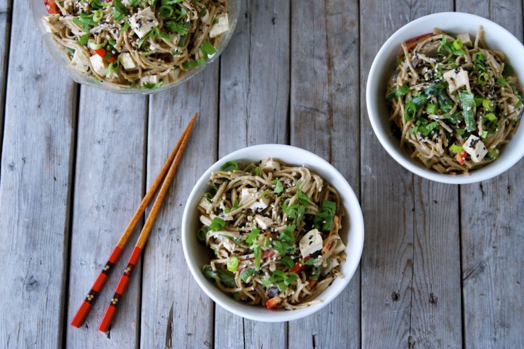 easy vegan sesame soba salad recipe