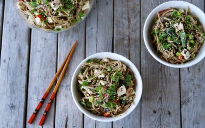 Easy Vegan Sesame Soba Salad Recipe with Tofu