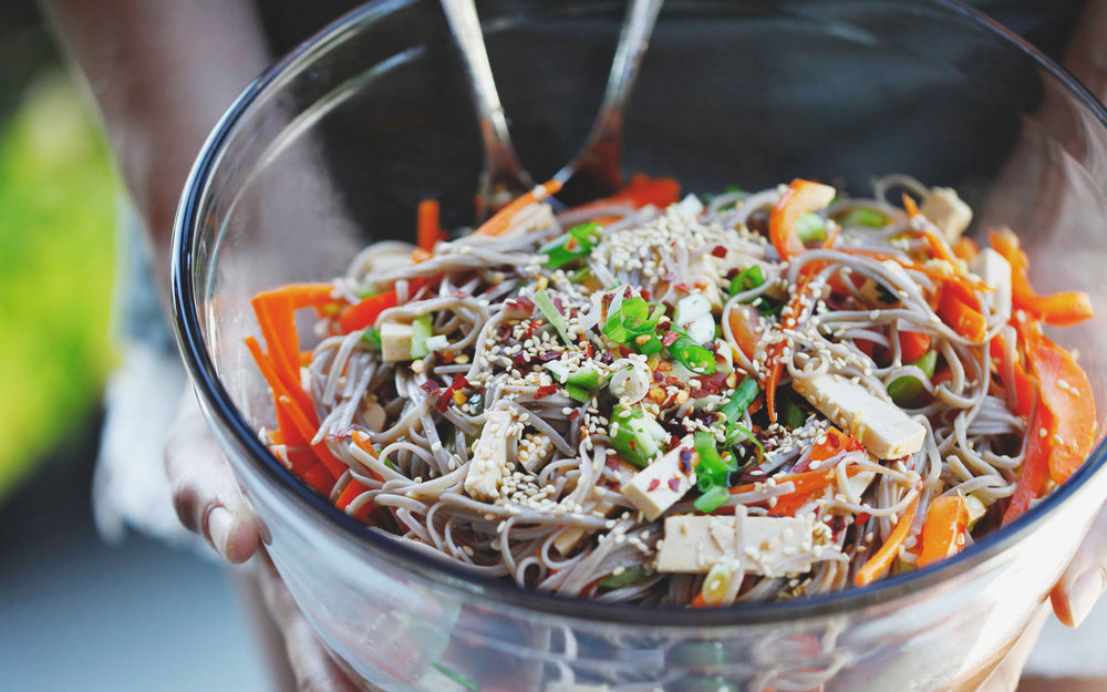 easy vegan sesame soba salad recipe