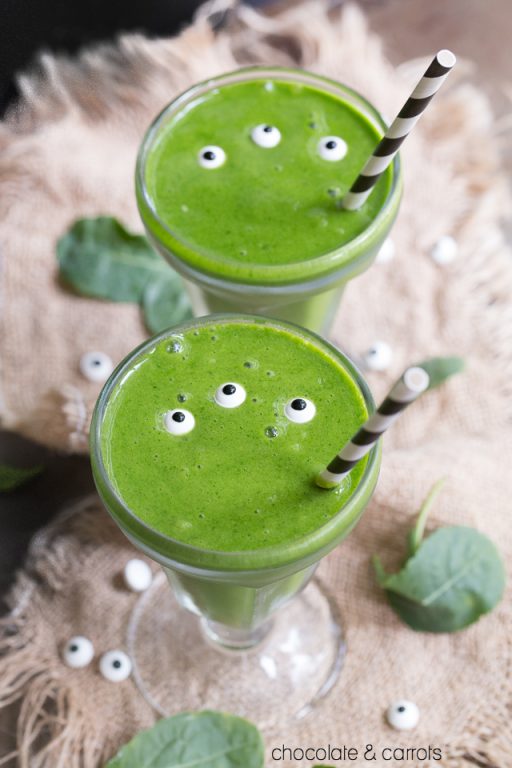 Monster green slushie for Halloween drinks for kids