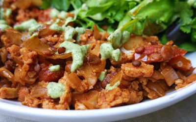 Easy One Pot Meals: Vegan Cauliflower Lentil Stew with Tzatziki Recipe